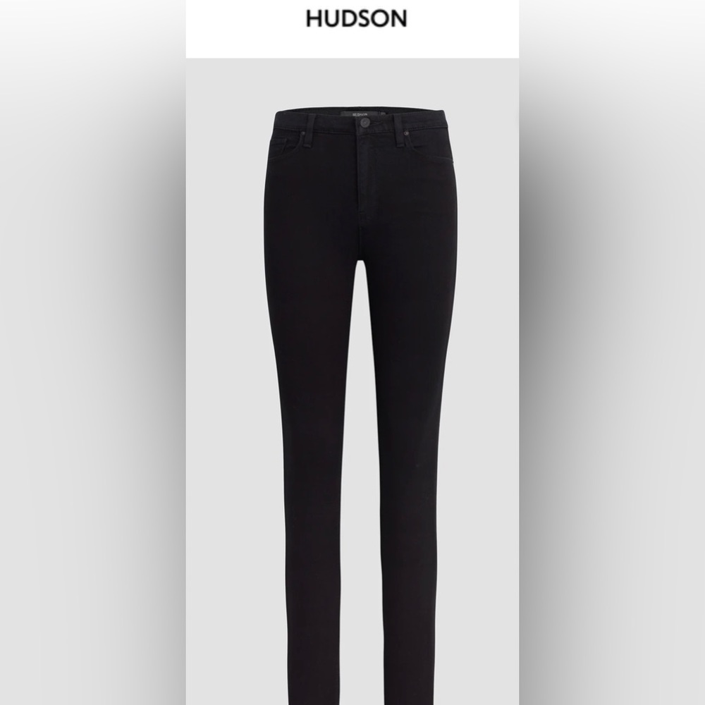 HUDSON High Rise Barbara Super Skinny Ankle Jeans.